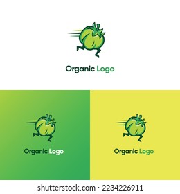 Bio-Logo-Vorlage, Logo-Konzept mit Tomate-Ausführung