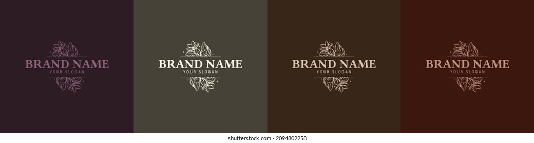 Símbolo del logotipo orgánico flor fruta naturaleza símbolo vintage
