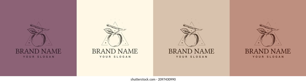 Símbolo del logotipo orgánico flor fruta naturaleza símbolo vintage