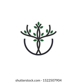 organic logo template,nature design concept, tree leaf