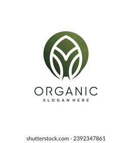 Organic logo vector design illustration with creative element concept