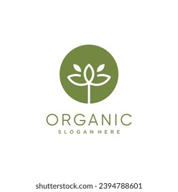 Organic logo vector design illustration with creative element concept