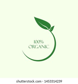 Organic logo/icon design, green leaf logo template elements 
