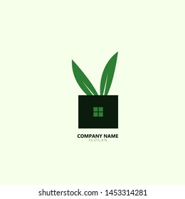 Organic logo/icon design, green leaf logo template elements 