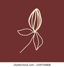 Organic logotype in minimal style. Botanic elements. Leaves icons. 