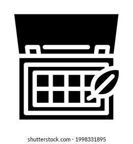 organic makeup palette glyph icon vector. organic makeup palette sign. isolated contour symbol black illustration
