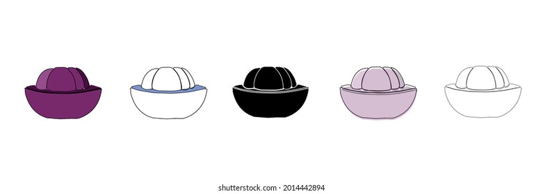 icono de tipo vectorial de mangostino orgánico