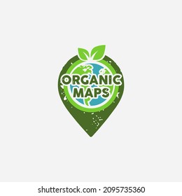 organic map illustration logo design