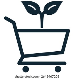 Organic market icon vector representing a place for natural, healthy produce. Excellent for illustrating local commerce, farmers' markets, fresh food, and sustainable shopping.