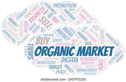 Organic Market word cloud. Vector made with text only