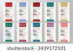 Organic Meat, Poultry, Vegetables Vector Packaging Design Textured Label Templates Set. Beef, Chicken, Herbs Food Product Banners. Hand Drawn Domestic Animals Backgrounds Layout Collection. Isolated
