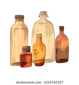 Organic medicine jar symbolizes healthcare icon isolated