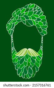 Organic men beard oil vector illustration. Vegan beard care. Eco men cosmetics.