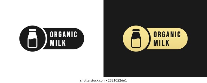 Organic milk Label Vector or Organic milk logo Vector Isolated in Flat Style. Best Organic milk label for product packaging design element. Organic milk logo for packaging design element.