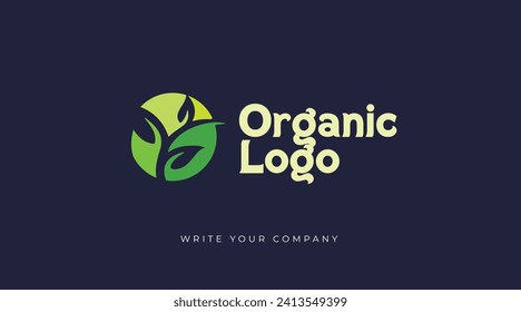 Organic minimal concept logo design. Elements design for natural, eco, bio, vegan labels.