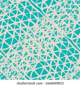 Bio-Minimal-Gitter.  Batik Tie Dye Border. Stencil Japan Hintergrund. Wasserfarbe Shoji Design. Kimono Tile.Shibori Nahtloses Muster. Tie farbige abstrakte Textur. Beige und Türkis
