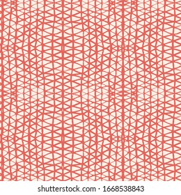 Organic Minimal Grid. Batik Tie Dye Border. Stencil Japan Background. Terracotta Red and White Watercolor Shoji Design. Kimono Tile.  Shibori Seamless Pattern. Tie Dye Abstract Texture.