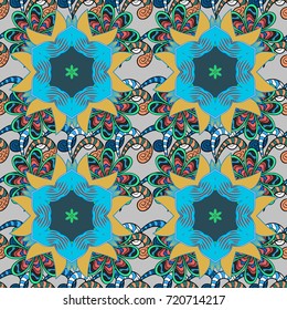Organic motif background. Seamless pattern. Vector illustration. Ultrafashionable fabric pattern.