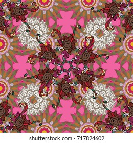 Organic motif background. Ultrafashionable fabric pattern. Seamless pattern. Vector illustration.