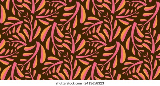 Organic motif, botanical motif background. Seamless pattern.Vector.
