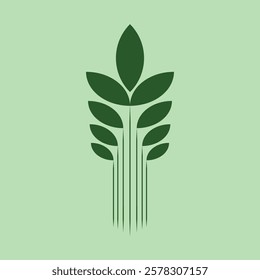 organic multi-leaf abstract unique logo.