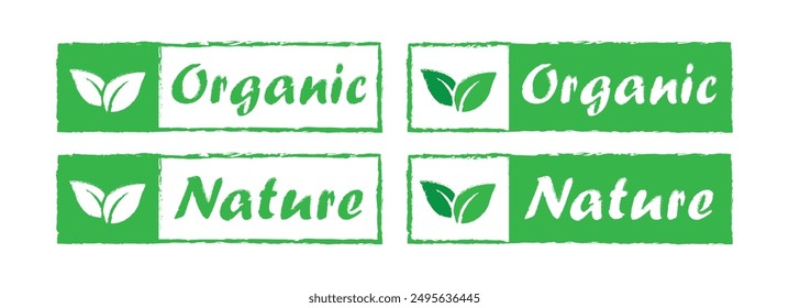 Organic and natural elements set icon, vector illustration