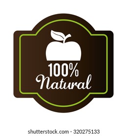 Organic natural food label design, vector illustration eps 10.