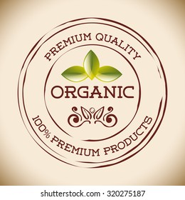 Organic natural food label design, vector illustration eps 10.