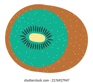 Organic and natural fruits, isolated ripe kiwi, exotic and tropical ingredients. Snack or natural dessert, summer product for detox and healthy organic meal and nutrition. Vector in flat style