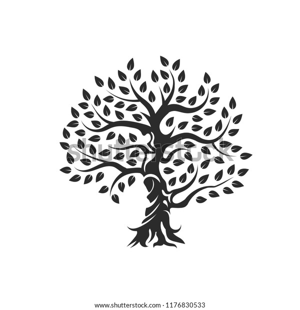 Organic Natural Healthy Olive Tree Silhouette Stock Vector Royalty Free 1176830533 Shutterstock 