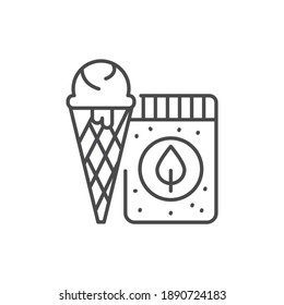Organic natural ice cream сolor line icon. Pictogram for web page, mobile app, promo. UI UX GUI design element. Editable stroke.