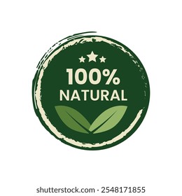 La etiqueta natural orgánica es un diseño de Vector limpio perfecto para la marca de productos de calidad alimentaria, sostenibles y bio-naturales. Con su tema ecológico, promueve la naturaleza y "se vuelven verdes".