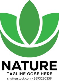 Vetor orgânico emblema de folha natural para empresa do meio ambiente.