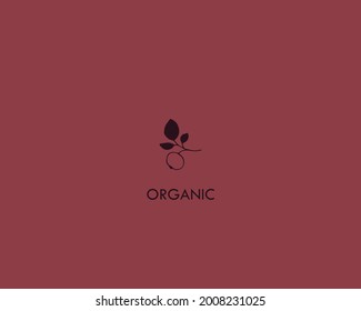 Organic natural logo vector with vibrant background.