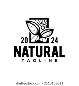 organic natural plant vintage logo. plant logo for any business related to nature and plant.