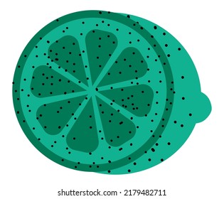 Organic and natural product, isolated ripe and fresh lime cut in half. Juicy ingredients for cooking and cocktails. Summer meal for refreshment. Vegan and vegetarian snacks. sector in flat style
