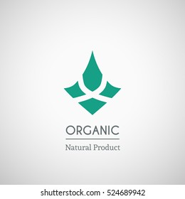 Organic natural product logo design. Vector geometric symbol