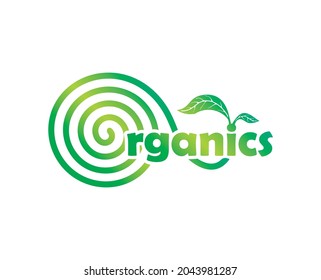 Organic, natural product logo or label. Element for packaging and menu designs . Handwritten lettering, calligraphy vector illustration