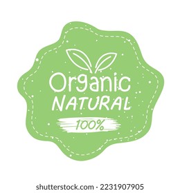 Organic natural seal stamp on white background