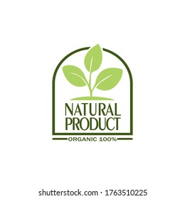 organic and natural simple logo labels element