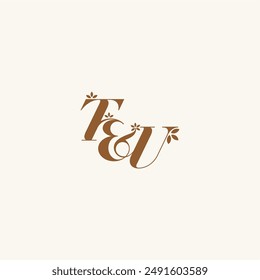 organic and nature concept TU beauty bold monogram leaf logo letter initial wedding