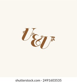 organic and nature concept UU beauty bold monogram leaf logo letter initial wedding