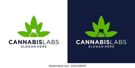 Organic, nature, green, logo, natural, health, medical, cannabis, symbol, icon, plant, sign, leaf, lab, oil, medicine, lab vector template.