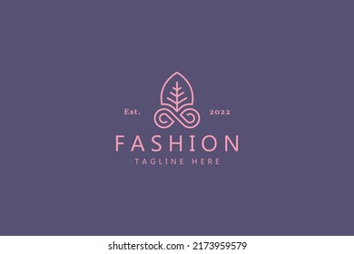 Organic Nature Leaf Symbol for Brand Fashion Logo. Floral Unique Symbol Brand Identity. 