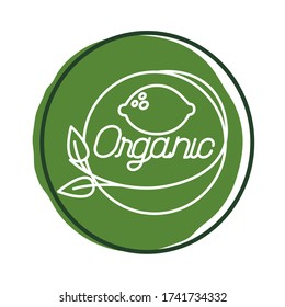 organic nature lettering block style icon vector illustration design