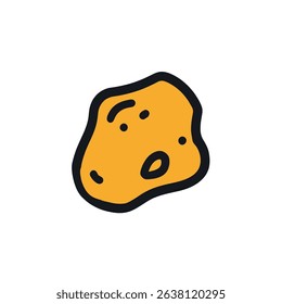 Organic nugget shape appears centrally isolated illustration simplicity