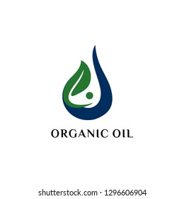 organic oil icon logo design template