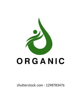 organic oil icon vector logo. leaf green oil design 