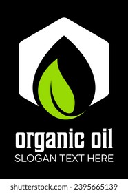 diseño de logotipo vectorial de idea de aceite orgánico
