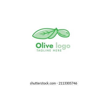Organic Olive Logo- Simple Modern Olive Brand Logo